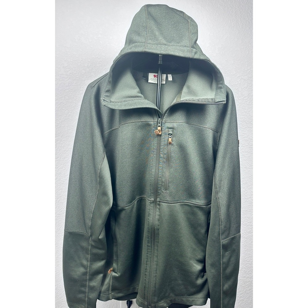 NWOT Fjallraven Abisko Trail Fleece Hoodie Jacket Olive Green Mens Size XL 82257